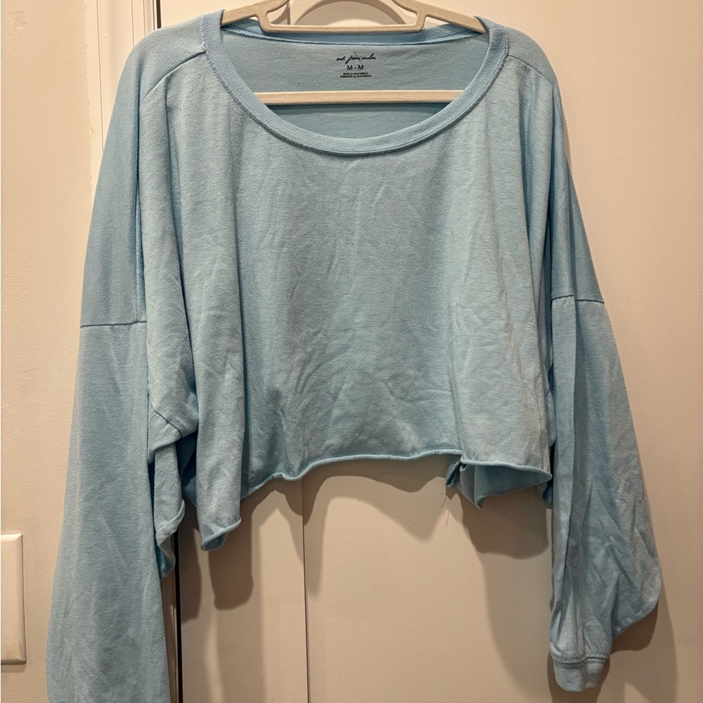 Urban Outfitters Light Blue Cropped long sleeve top